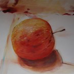 Jablko, olej na plátně, rok 2014, cena 10 000 Kč